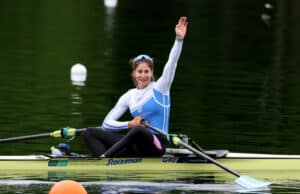2021 World Rowing Final Olympic Qualification Regatta LUCERNE, SWITZERLAND, MAY 16: Anneta Kyridou of GRE, W1X, 1th duri